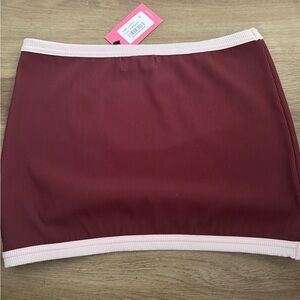 Edikted Burgundy and Light Pink Mini Skirt